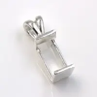 Emerald Pre-notched Pendant Mounting - Sterling Silver