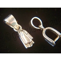 Sterling Silver Large Fancy Pinch Bail for Pendants or Stone