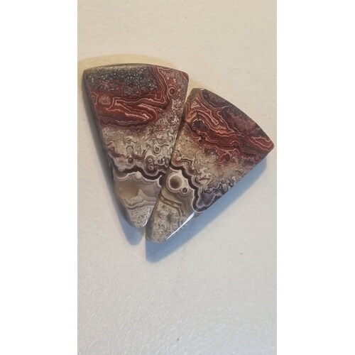 Crazy Lace Agate Freeform Cabochon Pair