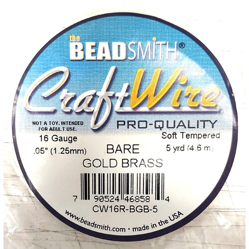 Craft Wire 16GA Round Tarnish Resistant Bare Gold Brass