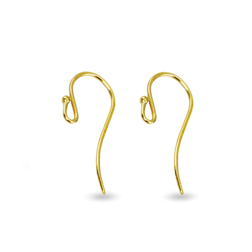 Gold Plated Sterling Silver Ball End Shepherd Hook Earring